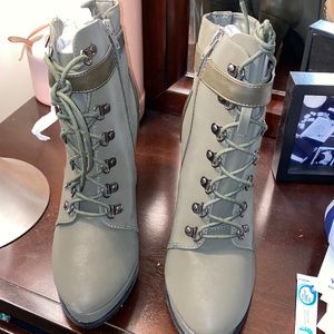 Olive green booties